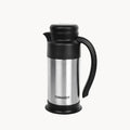 Stainless steel and black thermos carafe with 'TOMAKEIT' branding on a white background